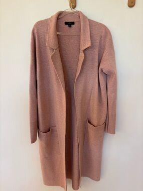 Dusty pink J Crew long sweater coat
